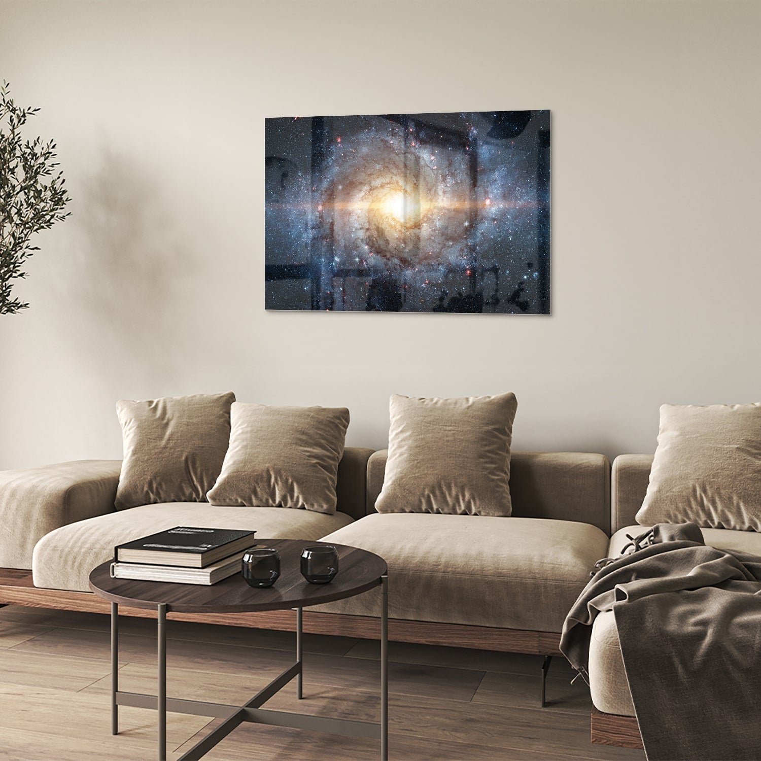 Glasbild mit einer zauberhaften Galaxie – Glasbild aus Sicherheitsglas, Größe 50x50