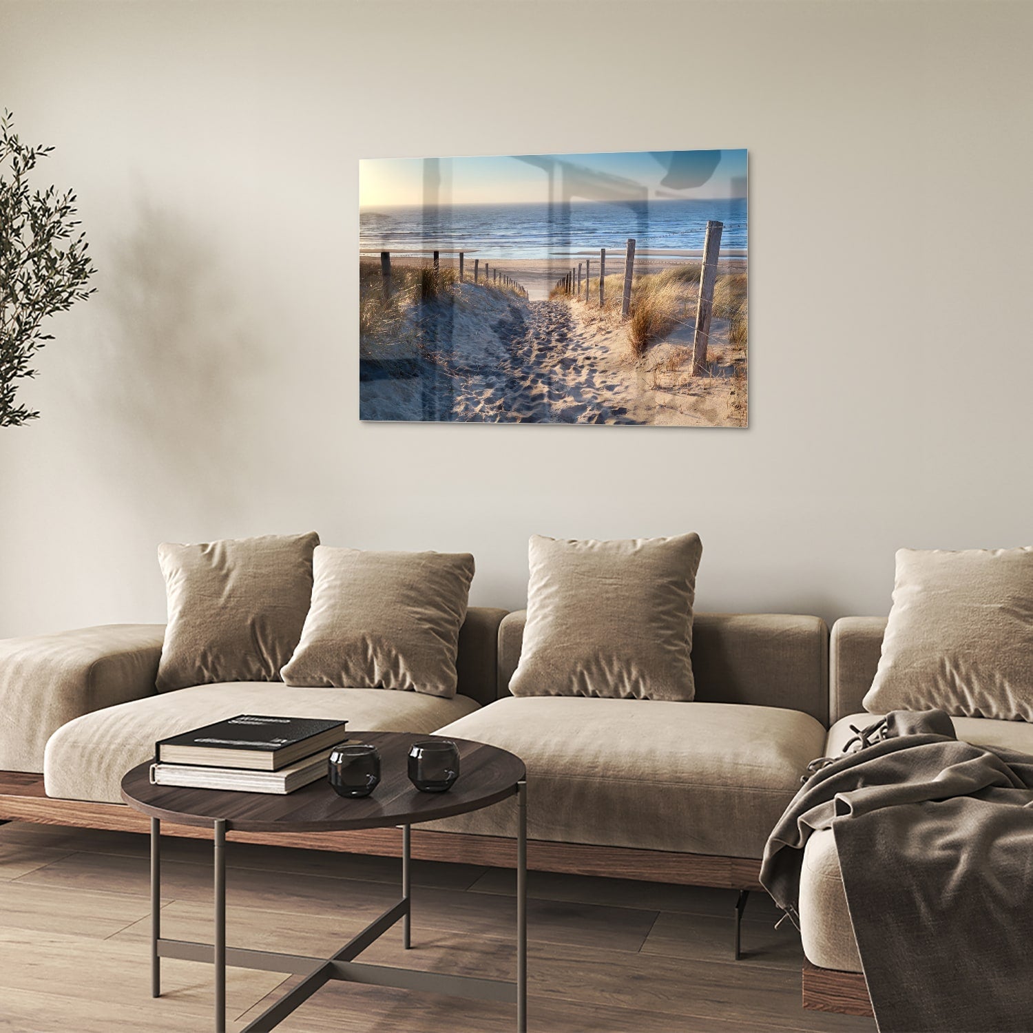 Glasbild – Sandweg zum Strand – Glasbild aus Sicherheitsglas, Größe 50x50