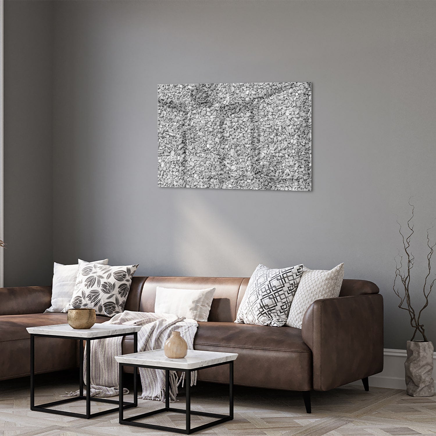 Abstraktes Glasbild mit einzigartiger Textur – Glasbild aus Sicherheitsglas, Größe 50x50_rond