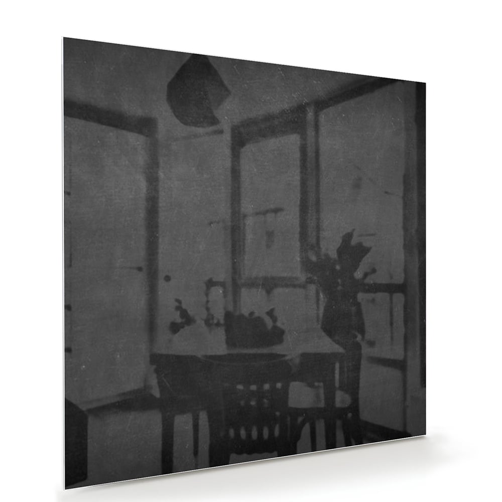 Elegantes schwarzes Glasbild für stilvolle Innenräume – Glasbild aus Sicherheitsglas, Größe 100x70