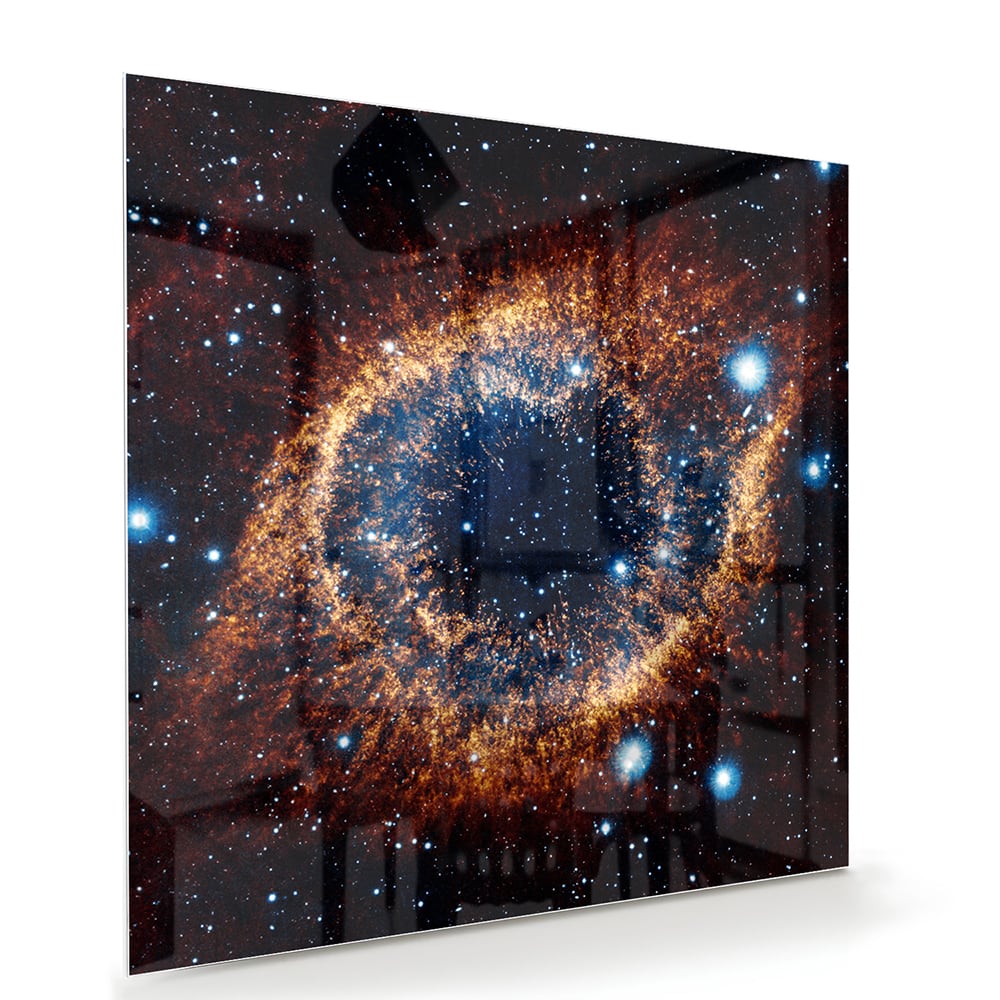 Kosmisches Glasbild mit Galaxie – Glasbild aus Sicherheitsglas, Größe 100x70