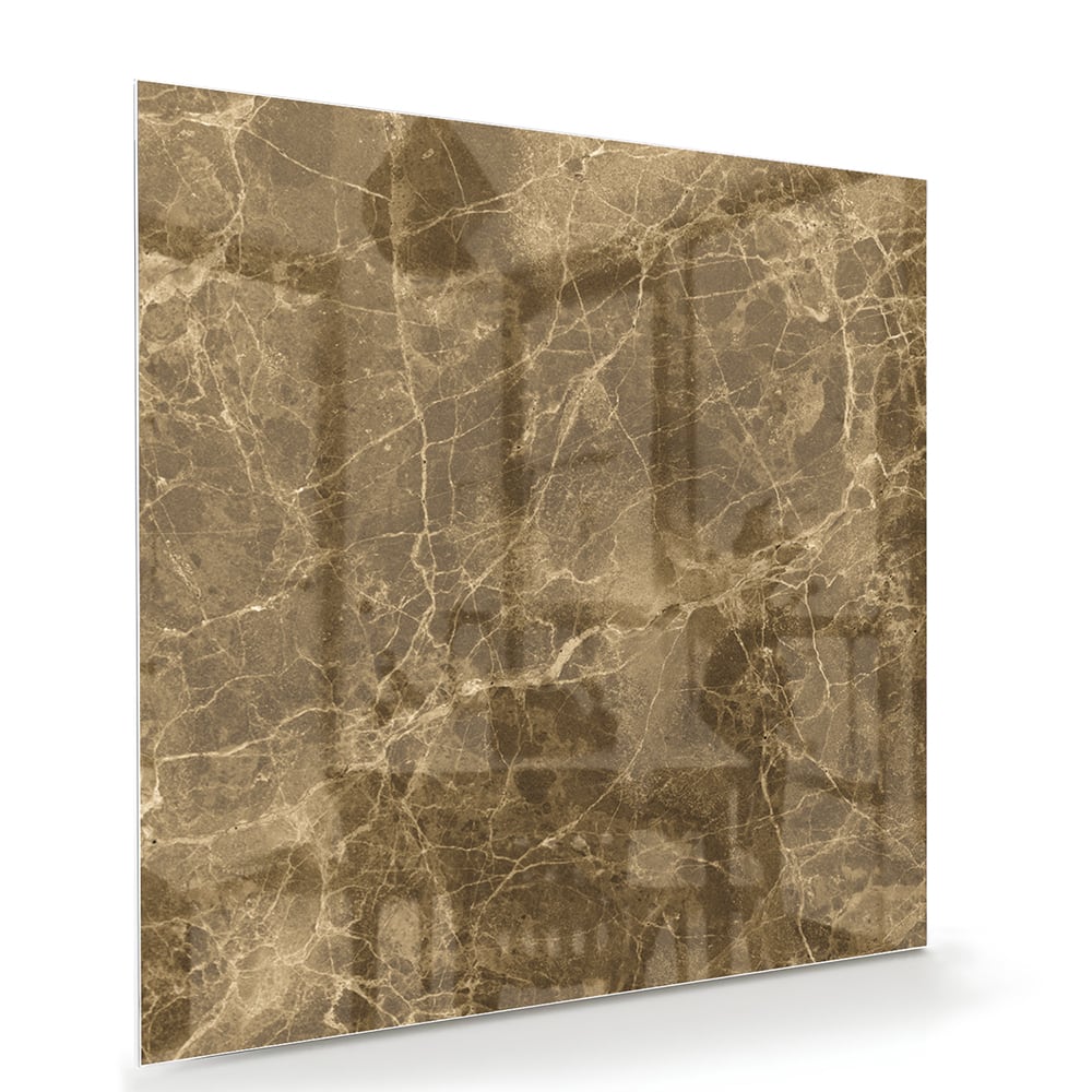 Goldfarbenes Glasbild mit Marmoreffekt – Glasbild aus Sicherheitsglas, Größe 100x70