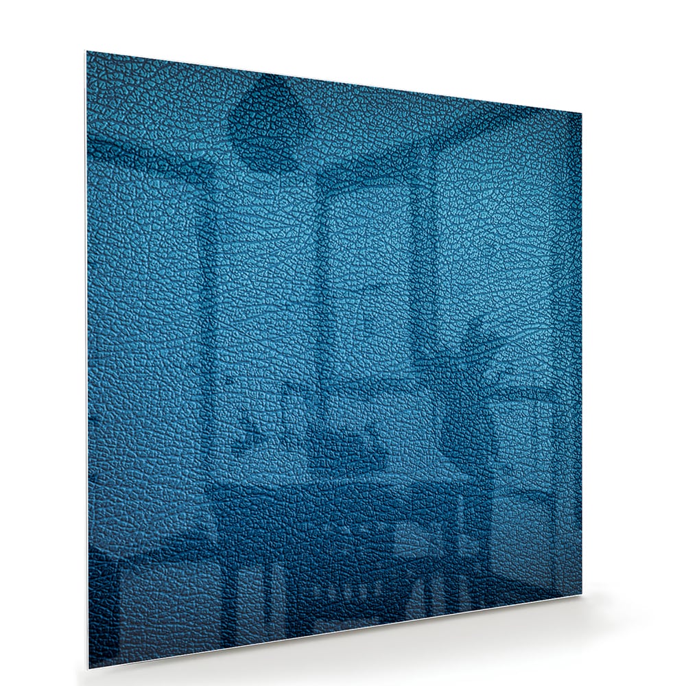 Blaues Glasbild mit Reflexionseffekt – Glasbild aus Sicherheitsglas, Größe 100x70