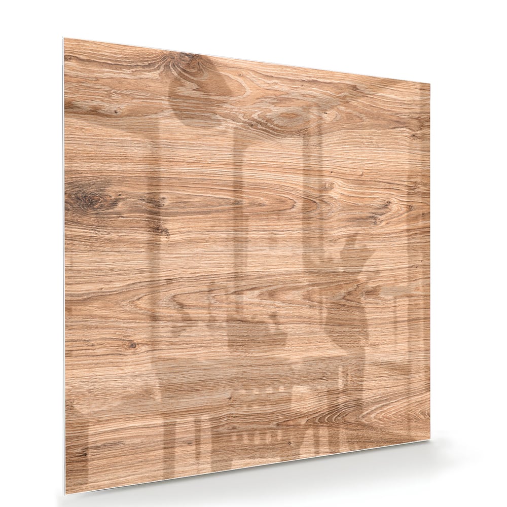Rustikales Glasbild mit Holzoptik – Glasbild aus Sicherheitsglas, Größe 100x70