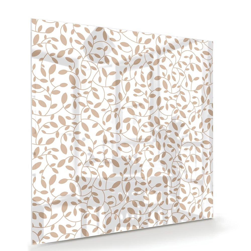 Elegantes Glasbild mit Blattmuster – Glasbild aus Sicherheitsglas, Größe 100x70