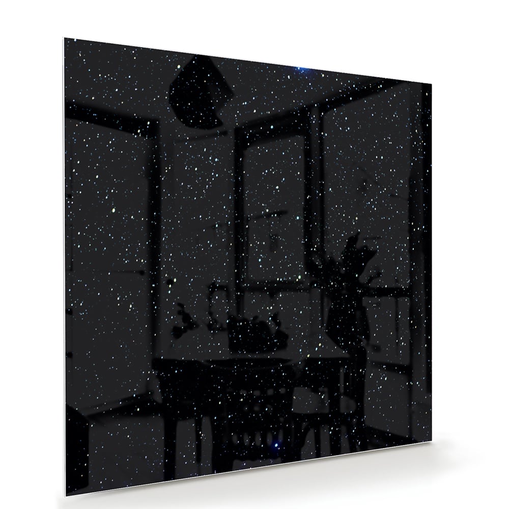 Glasbild mit Sternen auf schwarzem Hintergrund – Glasbild aus Sicherheitsglas, Größe 100x70