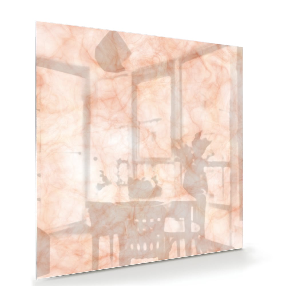 Hellrosa abstraktes Glasbild für ein elegantes Interieur – Glasbild aus Sicherheitsglas, Größe 100x70