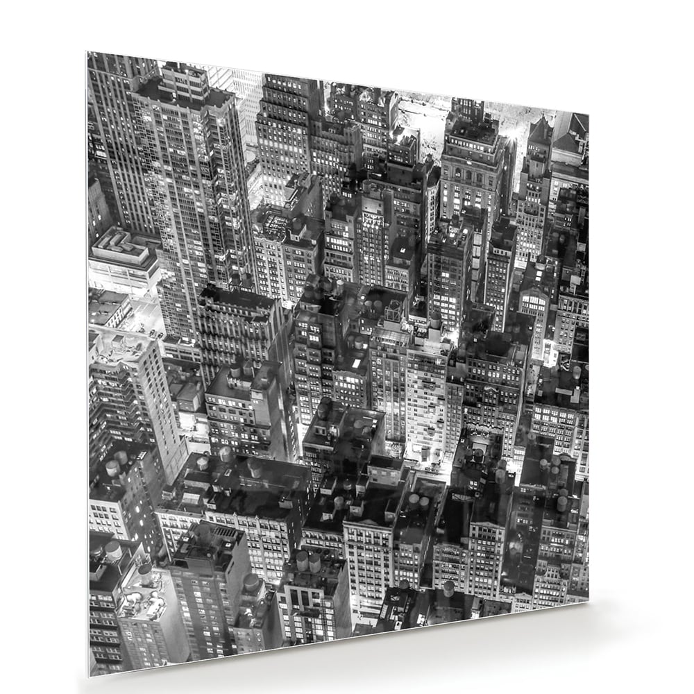Schwarz-Weiß-Glasbild mit Stadtmotiv für ein modernes Interieur – Glasbild aus Sicherheitsglas, Größe 100x70