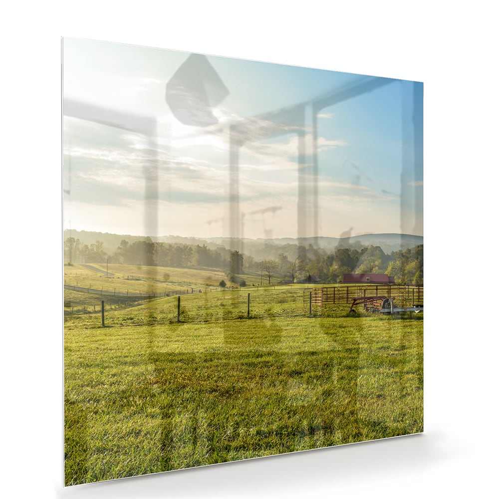 Glasbild mit atemberaubender grüner Wiese – Glasbild aus Sicherheitsglas, Größe 100x70