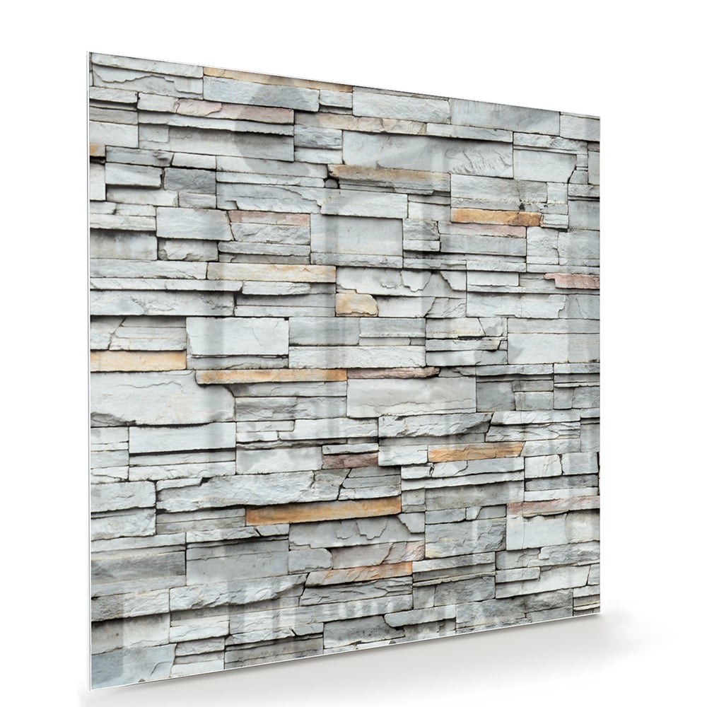 Modernes Glasbild mit Textur in Grau – Glasbild aus Sicherheitsglas, Größe 100x70