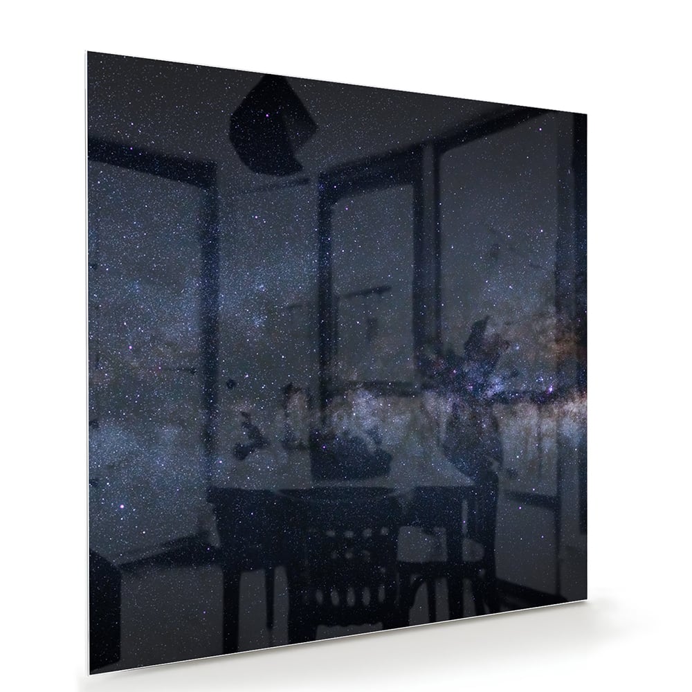 Glasbild mit einem bezaubernden Sternenhimmel – Glasbild aus Sicherheitsglas, Größe 100x70
