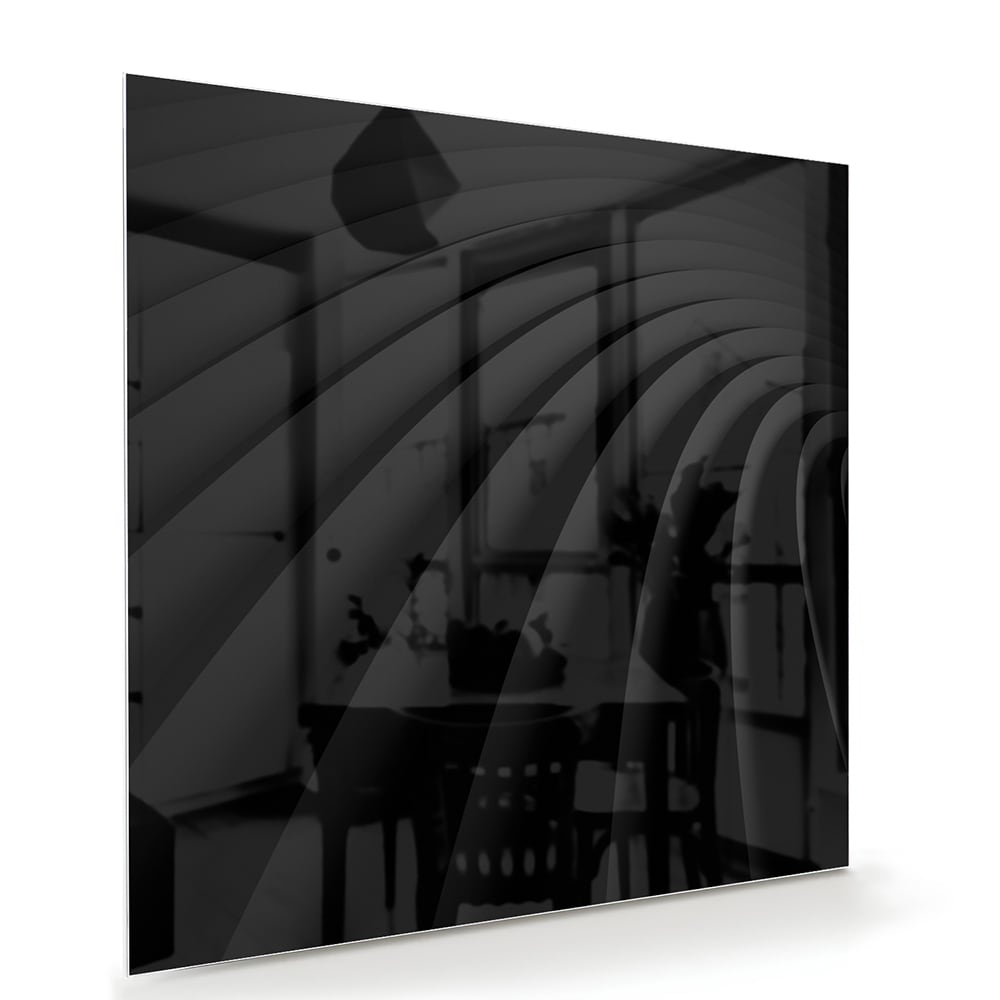 Elegantes schwarzes Glasbild für ein modernes Interieur – Glasbild aus Sicherheitsglas, Größe 100x70
