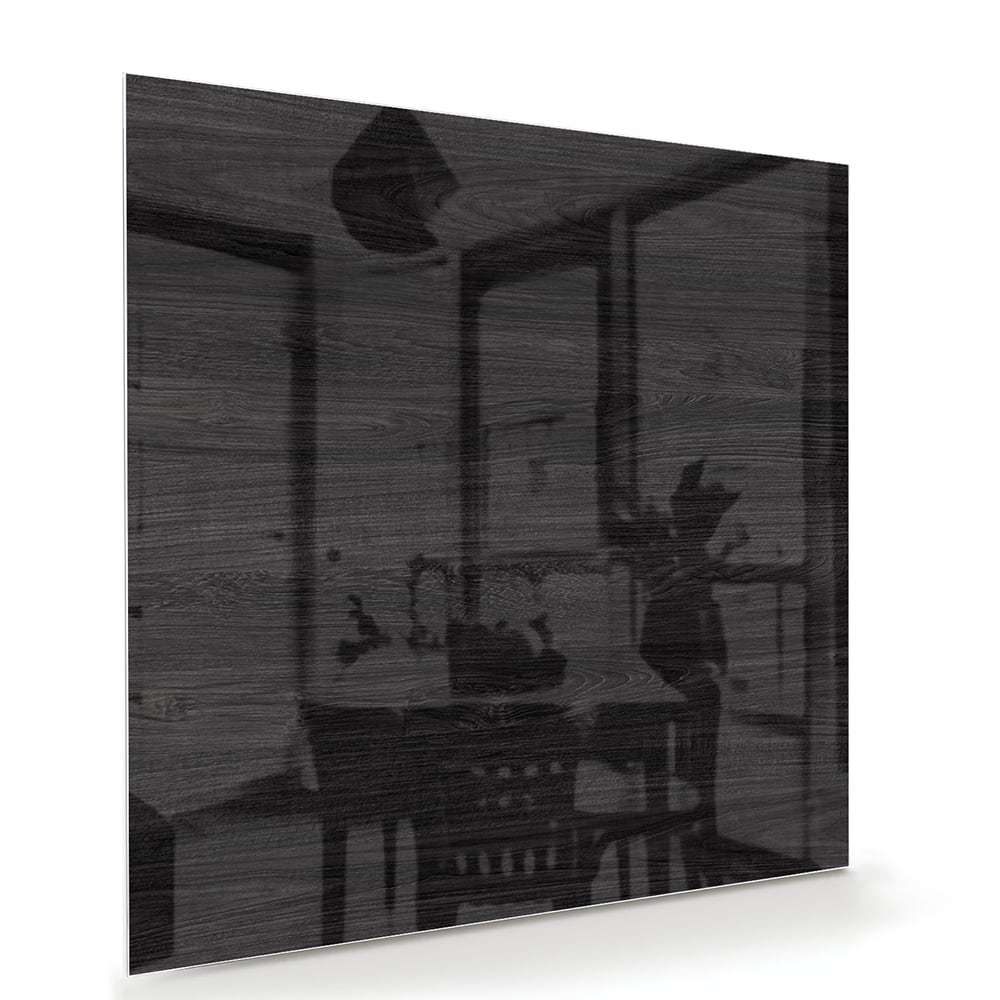 Schwarzes Glasbild mit dezenten Schatten – Glasbild aus Sicherheitsglas, Größe 100x70