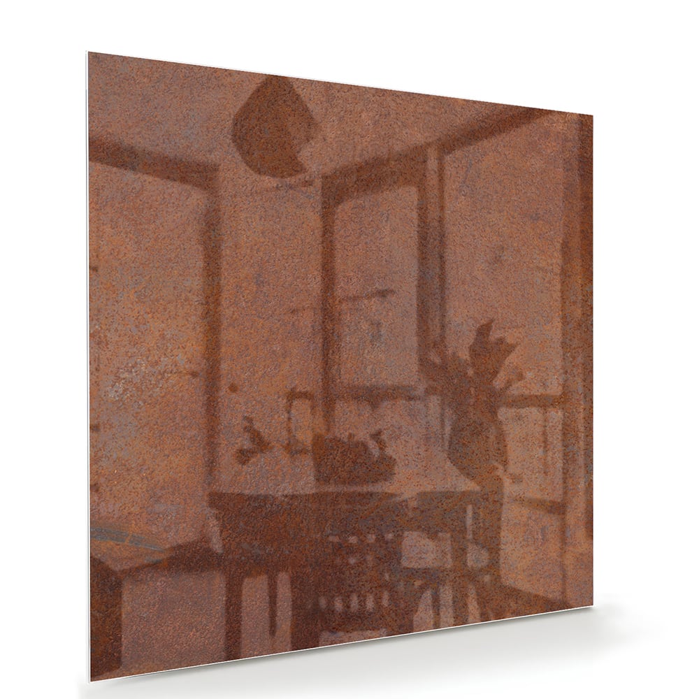 Abstraktes Glasbild in warmen Tönen – Glasbild aus Sicherheitsglas, Größe 100x70