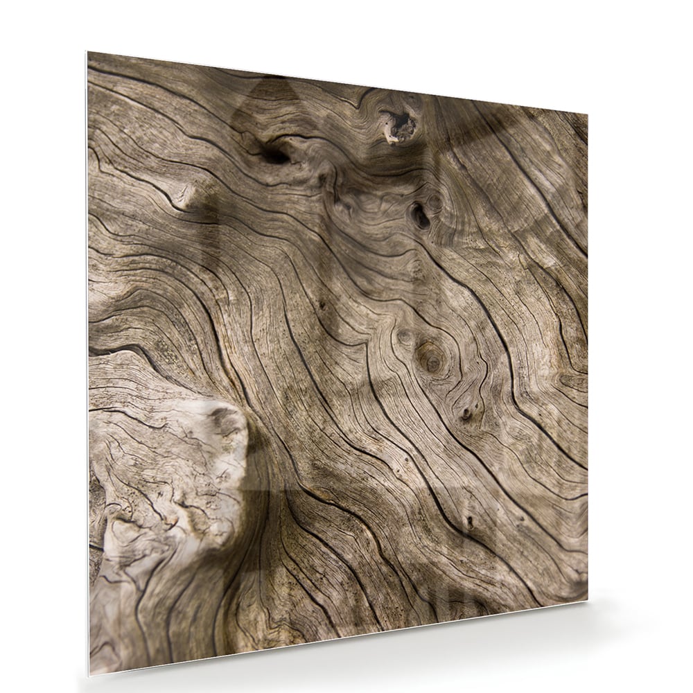 Glasbild mit Holzmaserung – Glasbild aus Sicherheitsglas, Größe 100x70