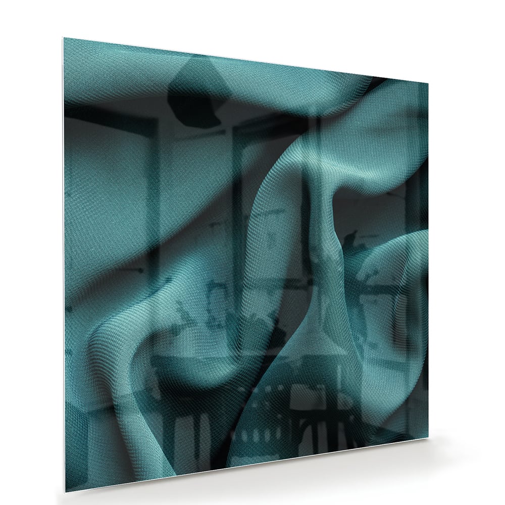 Elegantes Glasbild mit blau-grünem Design – Glasbild aus Sicherheitsglas, Größe 100x70