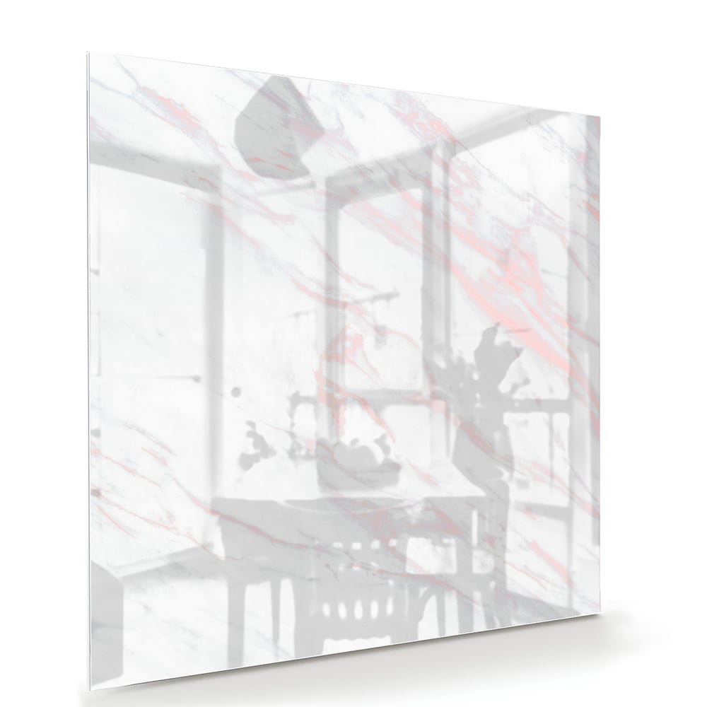 Minimalistisches Glasbild mit Marmordetails – Glasbild aus Sicherheitsglas, Größe 100x70