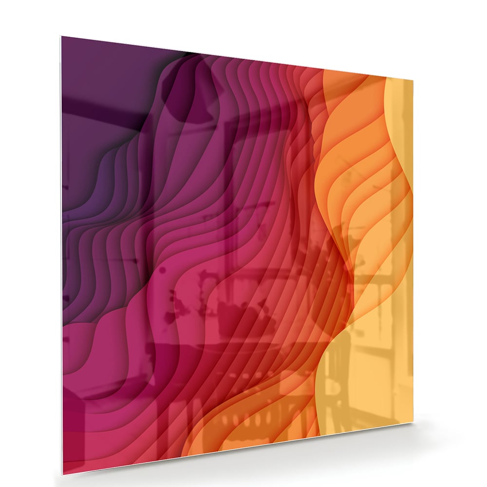 Abstraktes Glasbild mit leuchtenden Farben – Glasbild aus Sicherheitsglas, Größe 100x70
