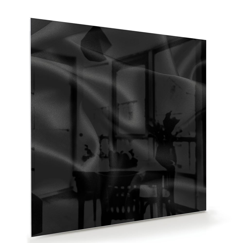 Elegantes schwarzes Glasbild für moderne Innenräume – Glasbild aus Sicherheitsglas, Größe 100x70