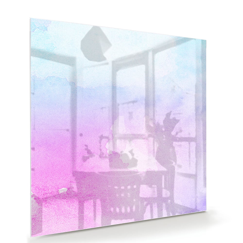 Raffiniertes Glasbild mit violetten Farbtönen – Glasbild aus Sicherheitsglas, Größe 100x70