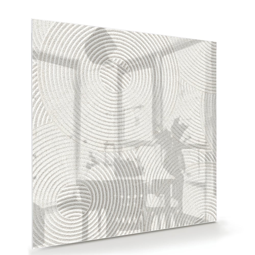 Minimalistisches Glasbild mit Spiralmuster – Glasbild aus Sicherheitsglas, Größe 100x70