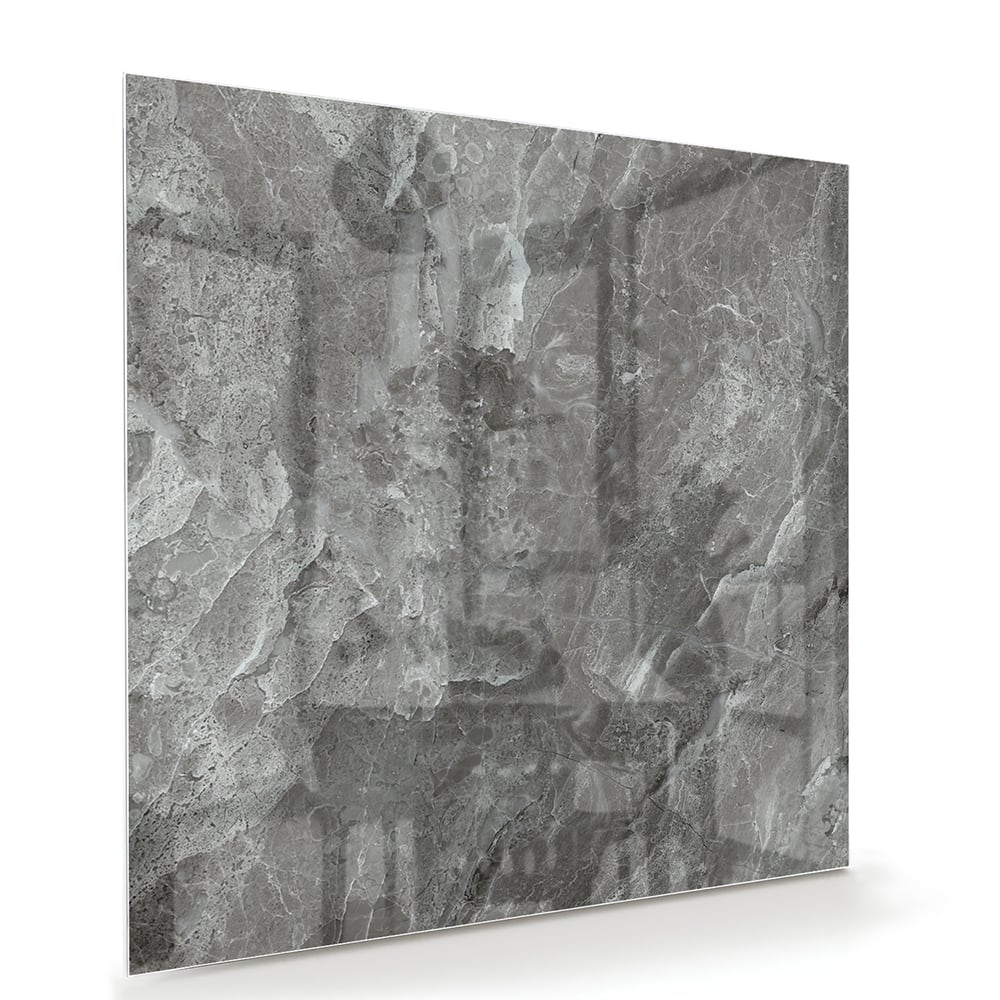 Stilvolles Glasbild mit grauer Marmorstruktur – Glasbild aus Sicherheitsglas, Größe 100x70