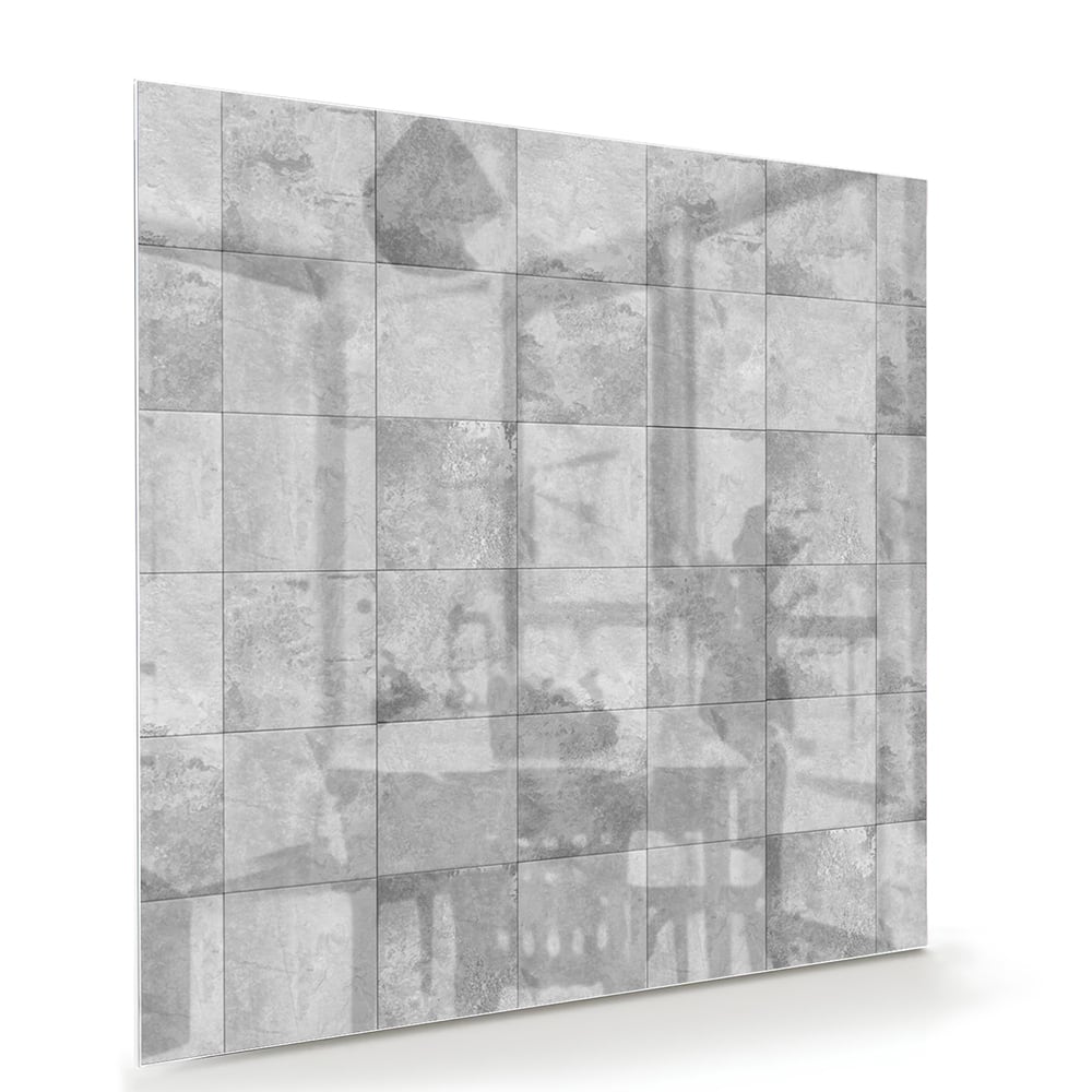 Modernes Glasbild mit abstrakten Grautönen – Glasbild aus Sicherheitsglas, Größe 100x70