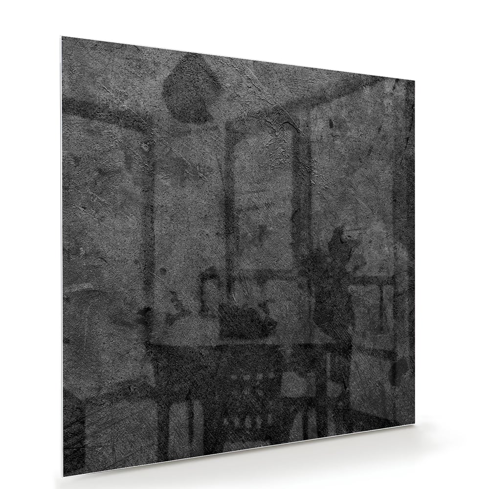 Abstraktes Glasbild in Schwarz und Grau – Glasbild aus Sicherheitsglas, Größe 100x70