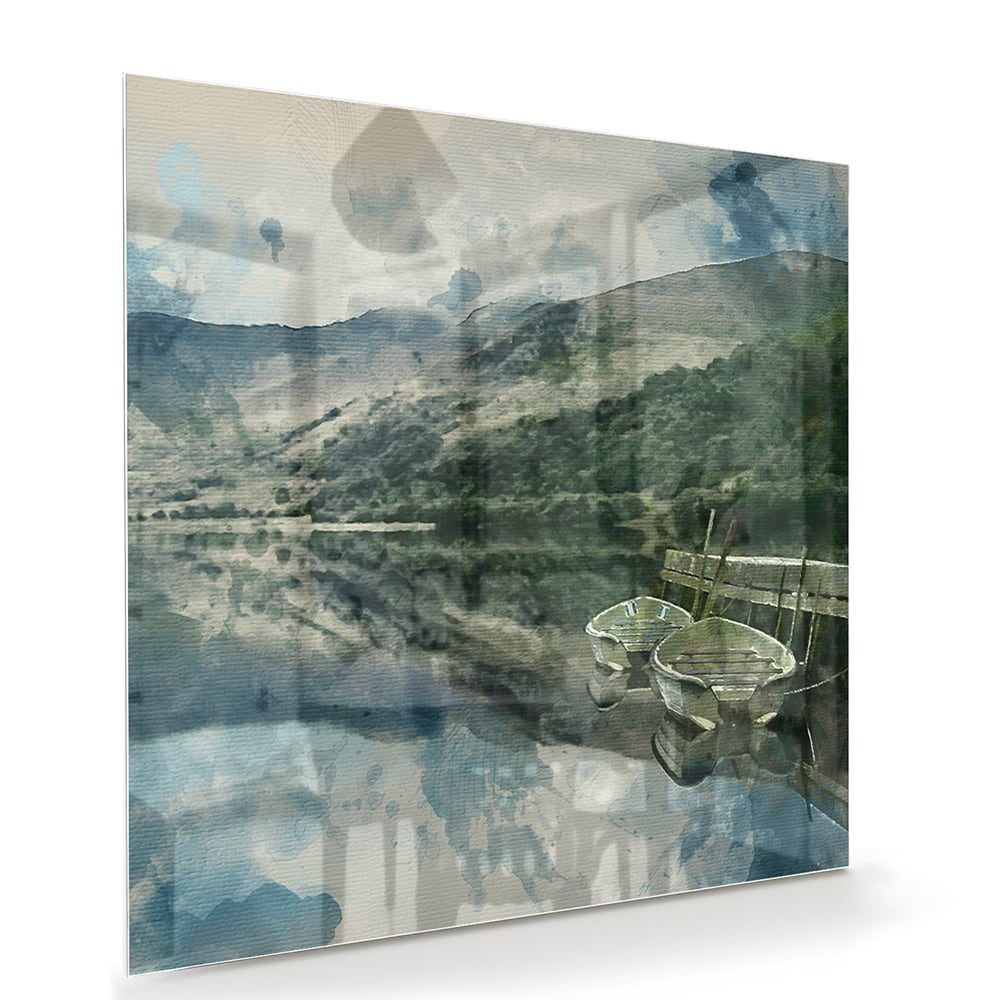 Glasbild mit einer ruhigen Landschaft – Glasbild aus Sicherheitsglas, Größe 100x70
