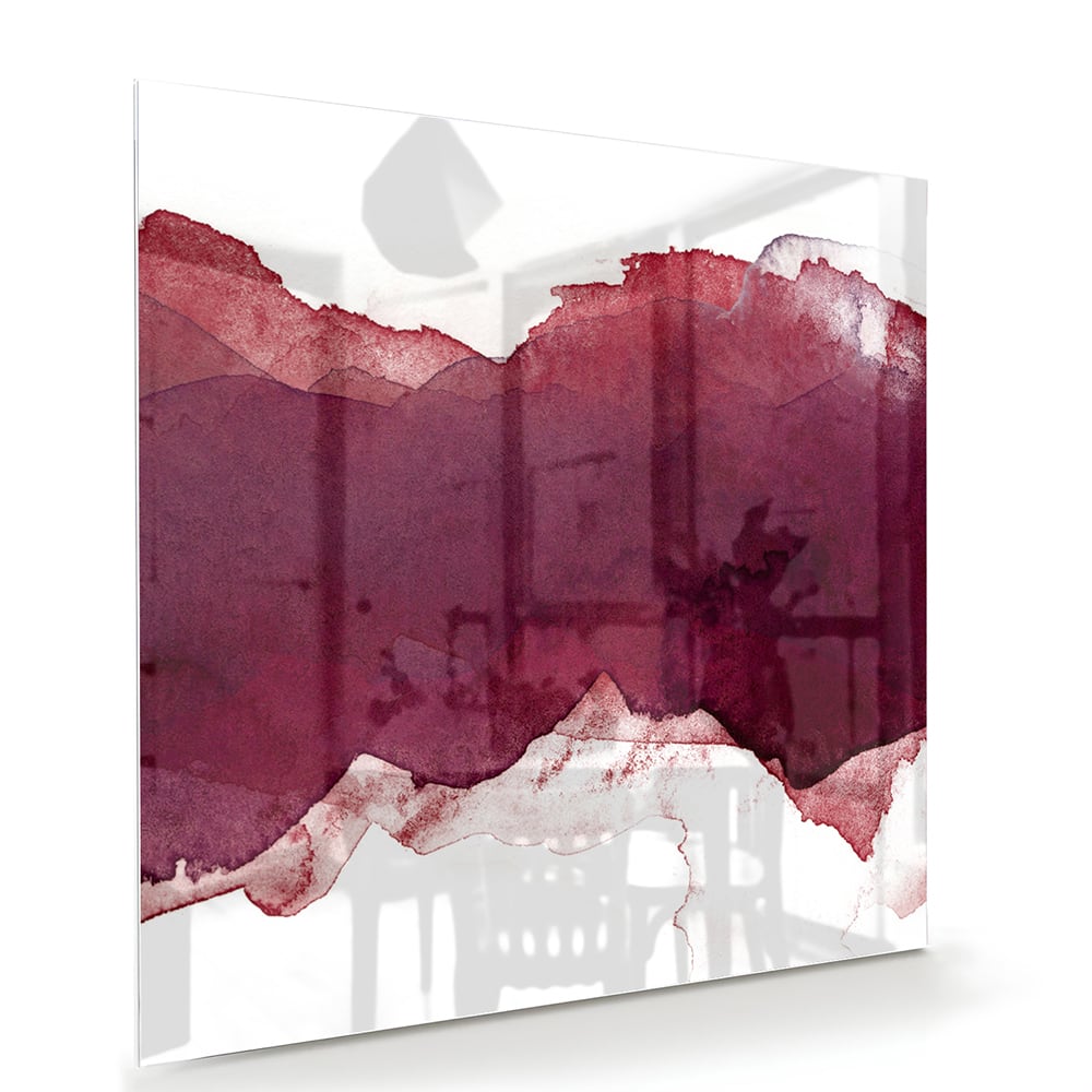 Abstraktes Glasbild in Tiefrot – Glasbild aus Sicherheitsglas, Größe 100x70