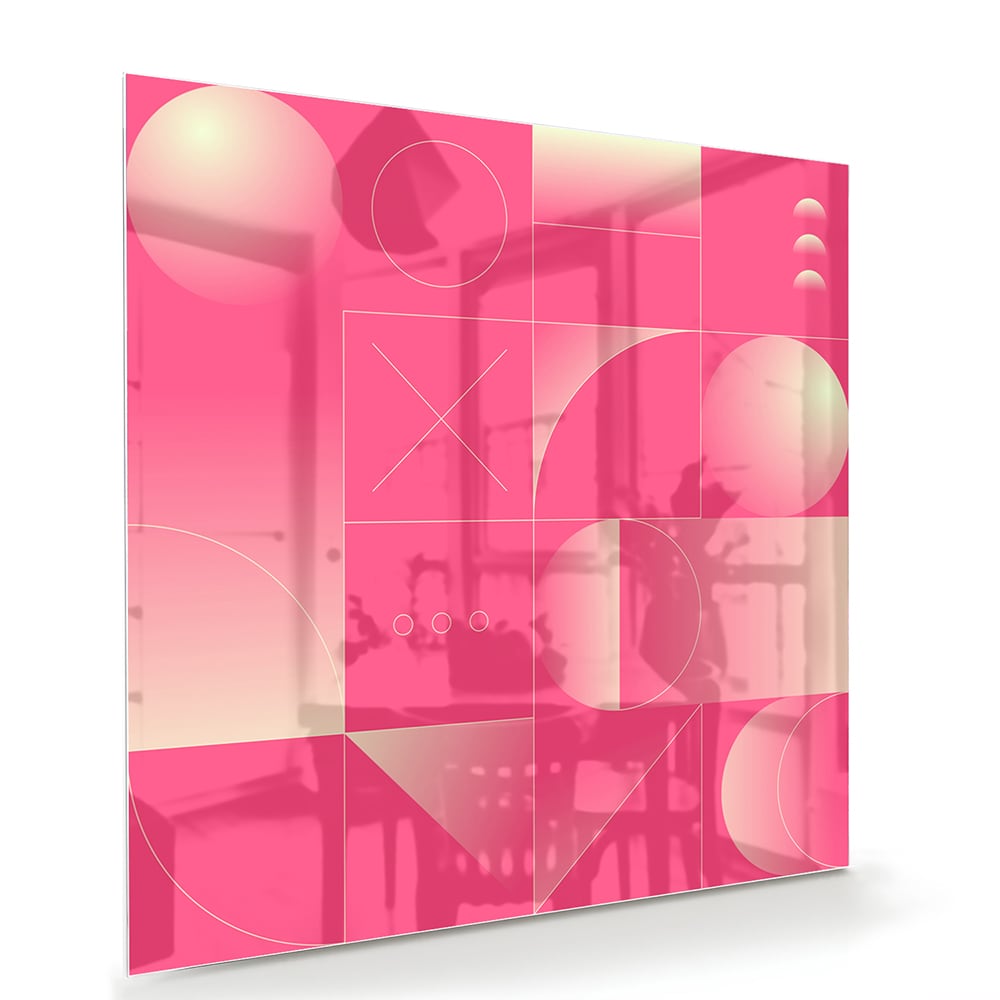 Modernes Glasbild in frischen Rosatönen – Glasbild aus Sicherheitsglas, Größe 100x70