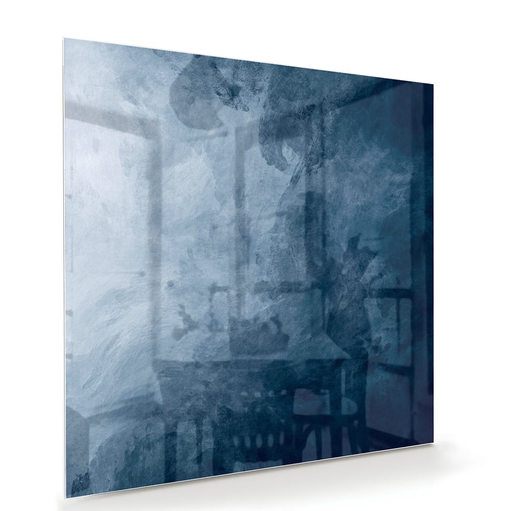 Königsblaues Glasbild – verschiedene Größen – Glasbild aus Sicherheitsglas, Größe 100x70