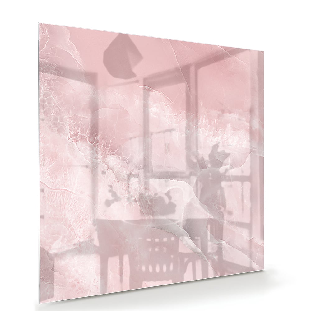 Elegantes Glasbild in sanften Rosatönen – Glasbild aus Sicherheitsglas, Größe 100x70