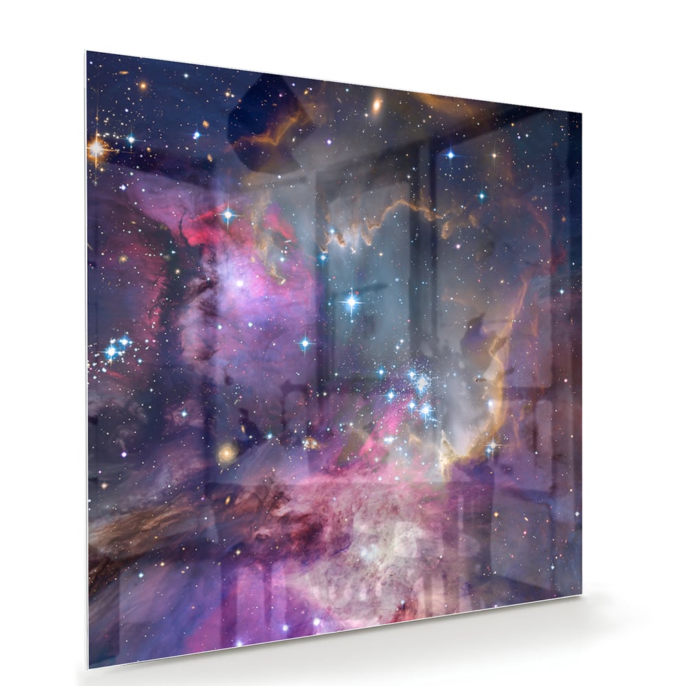Zauberhaftes Glasbild mit dem Universum – Glasbild aus Sicherheitsglas, Größe 100x70