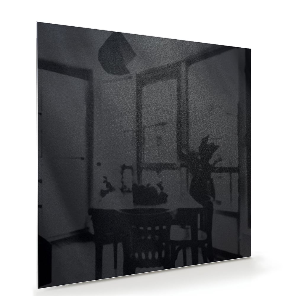 Modernes Glasbild in abstrakten schwarzen Tönen – Glasbild aus Sicherheitsglas, Größe 100x70