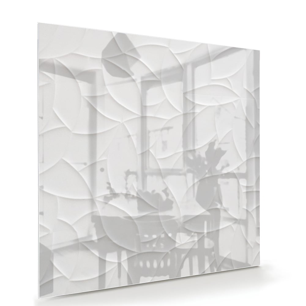 Elegantes Glasbild mit weißer Textur – Glasbild aus Sicherheitsglas, Größe 100x70