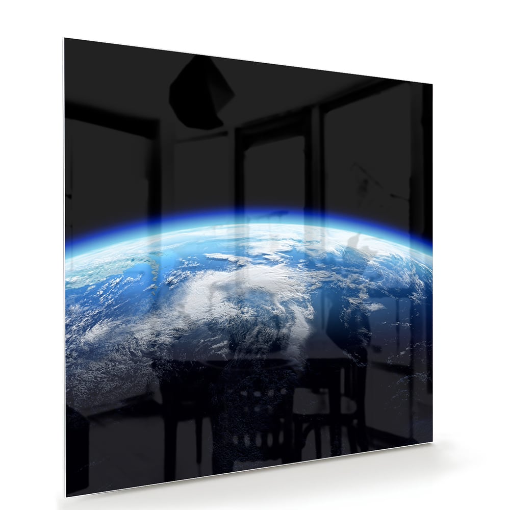 Wunderschönes Glasbild mit der Erde – Glasbild aus Sicherheitsglas, Größe 100x70