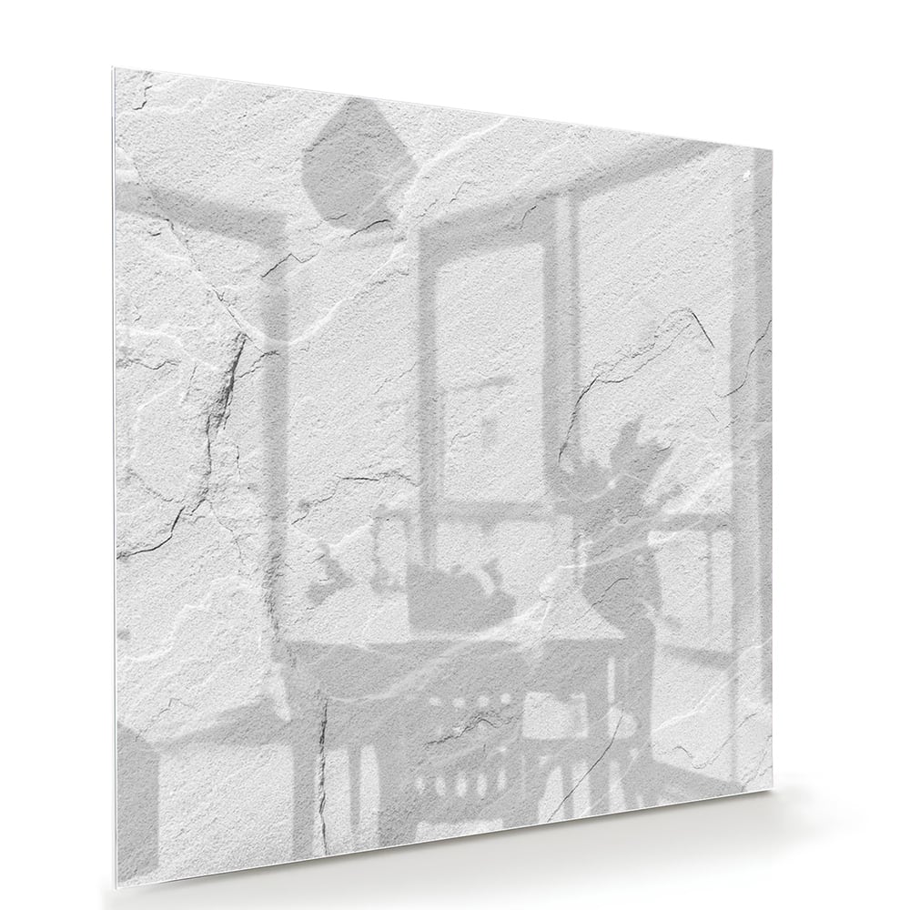 Minimalistisches Glasbild in Grautönen – Glasbild aus Sicherheitsglas, Größe 100x70