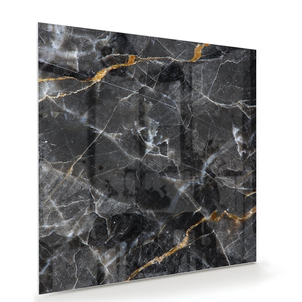 Elegantes Glasbild mit Marmormuster – Glasbild aus Sicherheitsglas, Größe 100x70