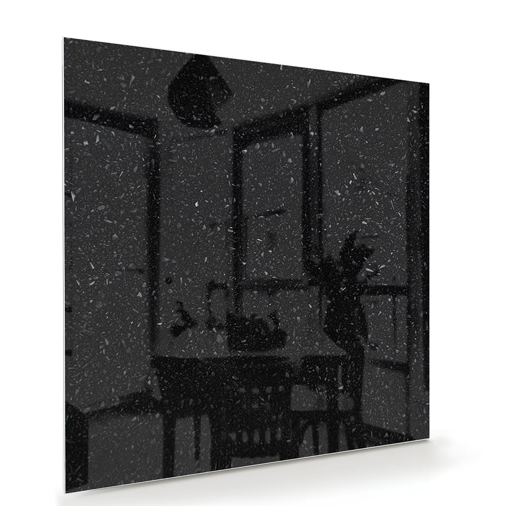 Elegantes glänzendes schwarzes Glasbild – Glasbild aus Sicherheitsglas, Größe 100x70