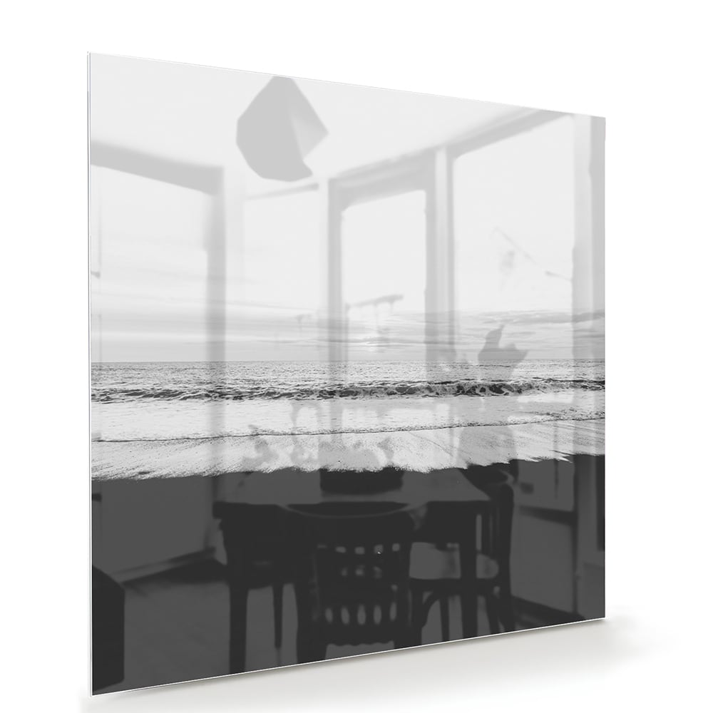 Minimalistisches Schwarz-Weiß-Glasbild – Glasbild aus Sicherheitsglas, Größe 100x70