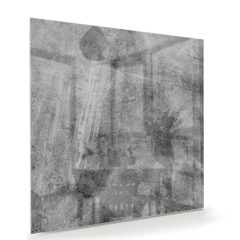 Abstraktes Glasbild in Grautönen – Glasbild aus Sicherheitsglas, Größe 100x70