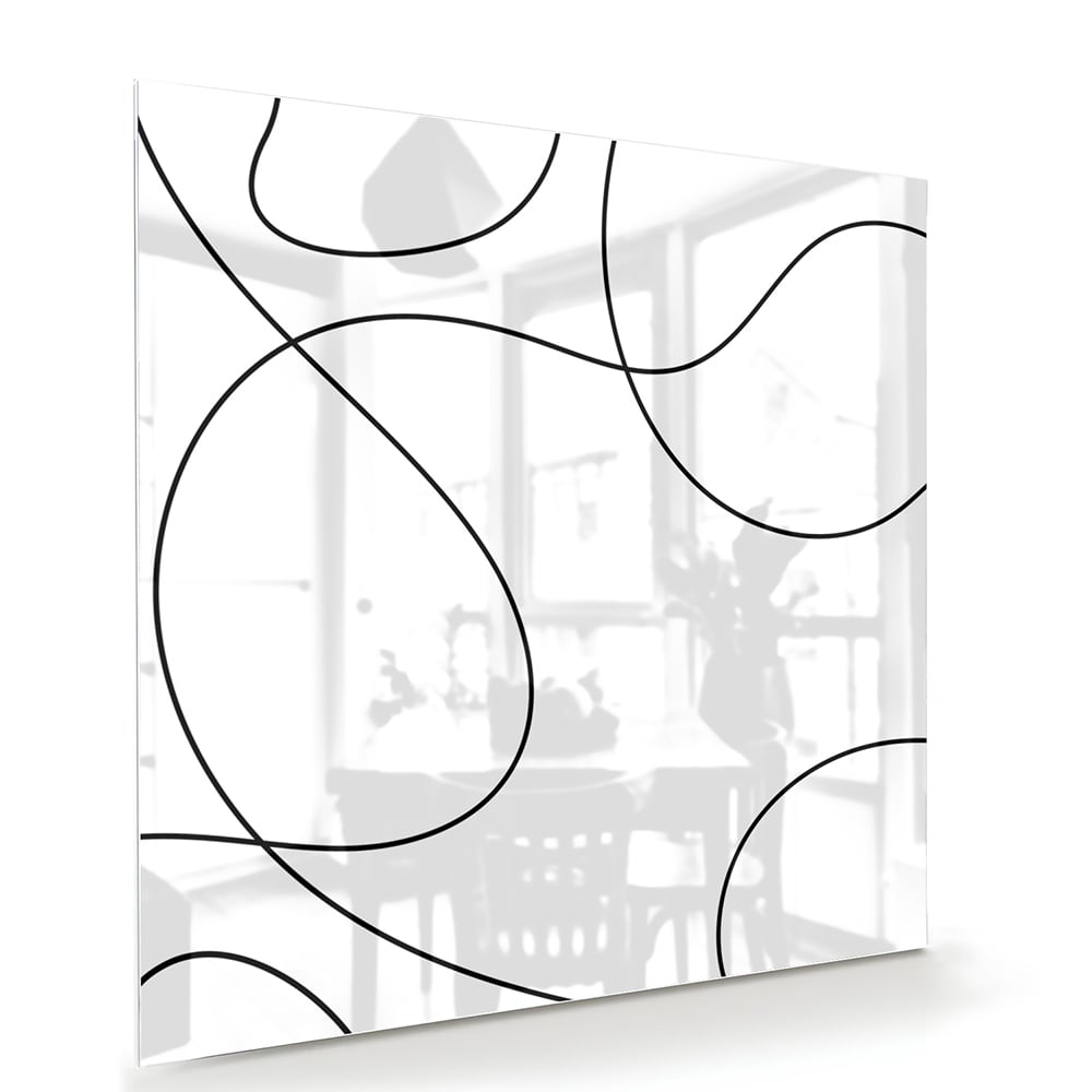 Modernes Glasbild mit schwarzen Linien – Glasbild aus Sicherheitsglas, Größe 100x70