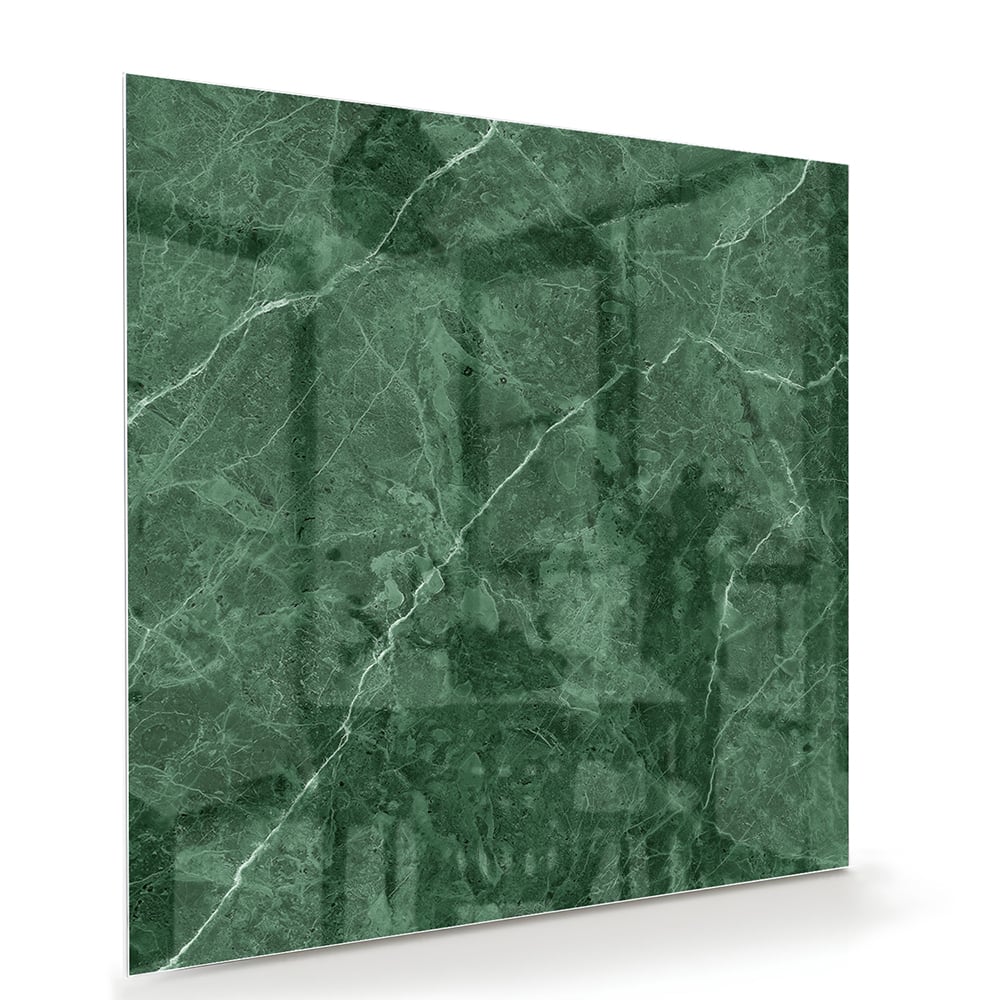 Grünes Glasbild mit Marmoroptik – Glasbild aus Sicherheitsglas, Größe 100x70