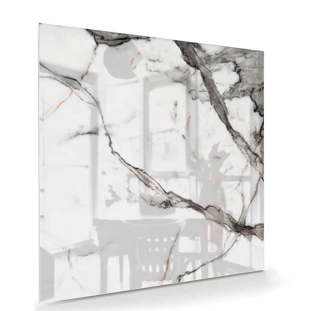 Elegantes Glasbild in Marmoroptik – Glasbild aus Sicherheitsglas, Größe 100x70