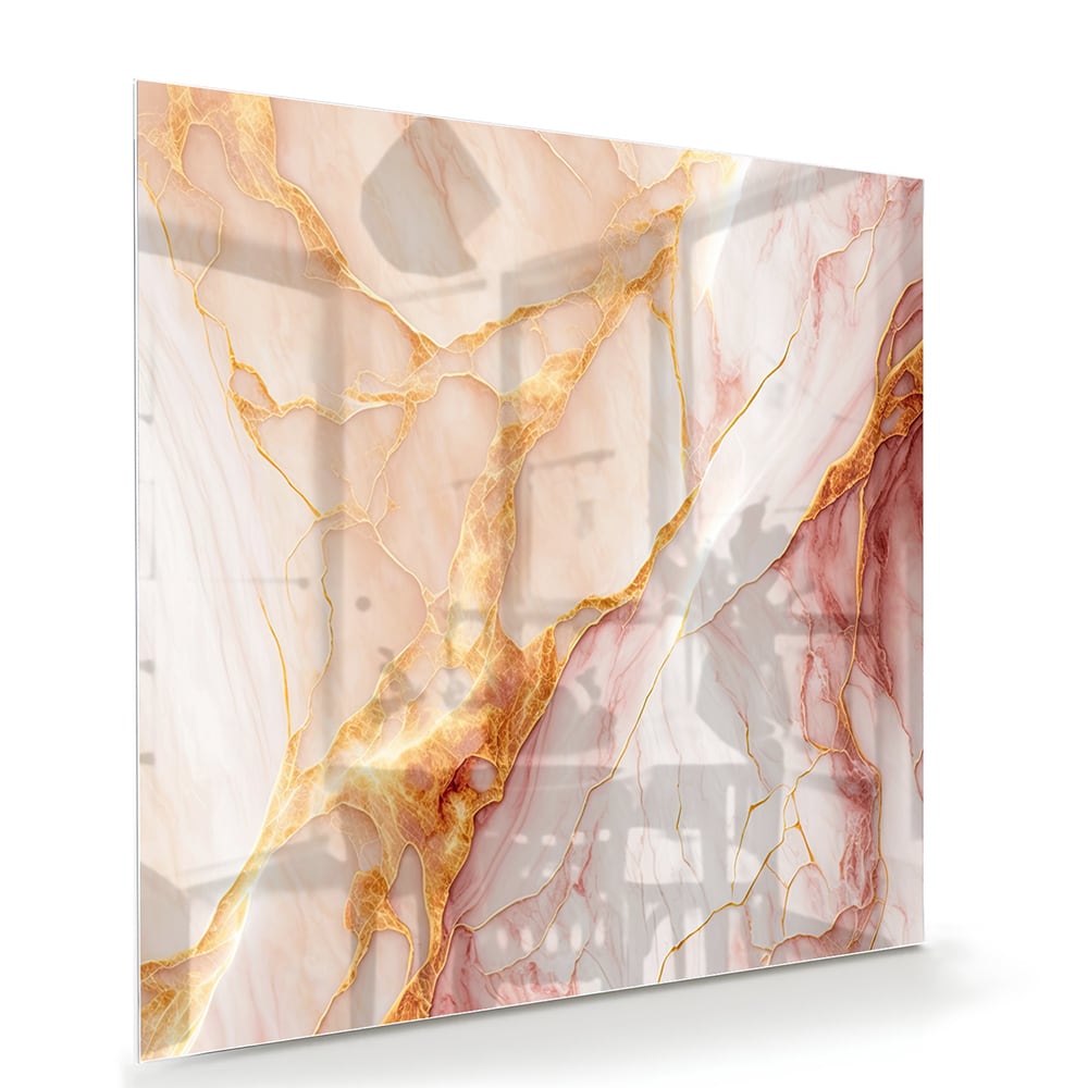 Elegantes Glasbild in warmen Farbtönen – Glasbild aus Sicherheitsglas, Größe 100x70