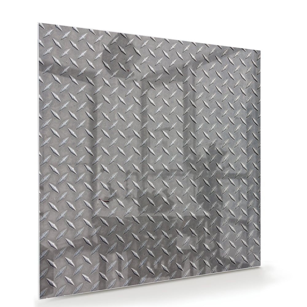 Industrielles Glasbild mit Karomuster – Glasbild aus Sicherheitsglas, Größe 100x70