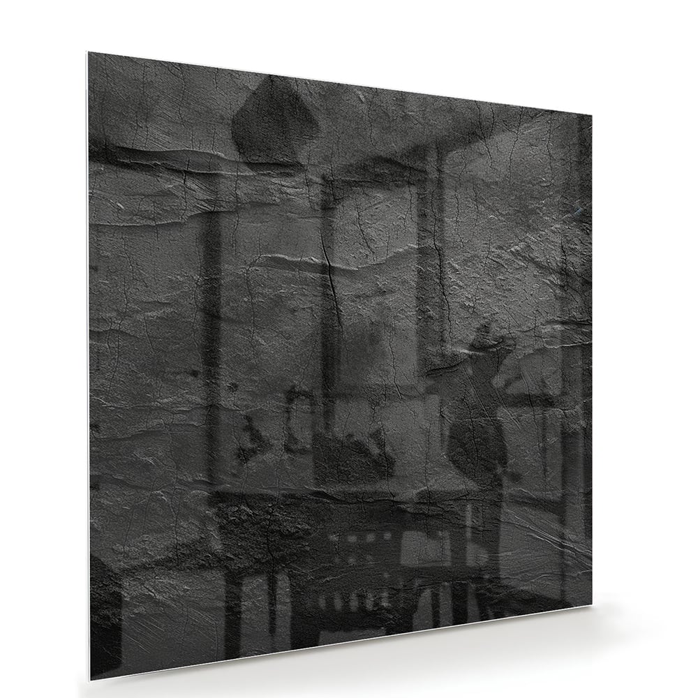 Abstraktes Schwarz-Weiß-Glasbild – Glasbild aus Sicherheitsglas, Größe 100x70