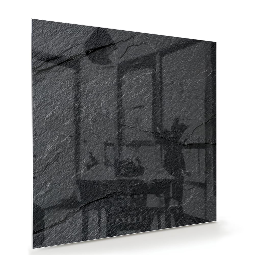 Modernes Glasbild mit abstraktem Schwarz-Weiß-Muster – Glasbild aus Sicherheitsglas, Größe 100x70