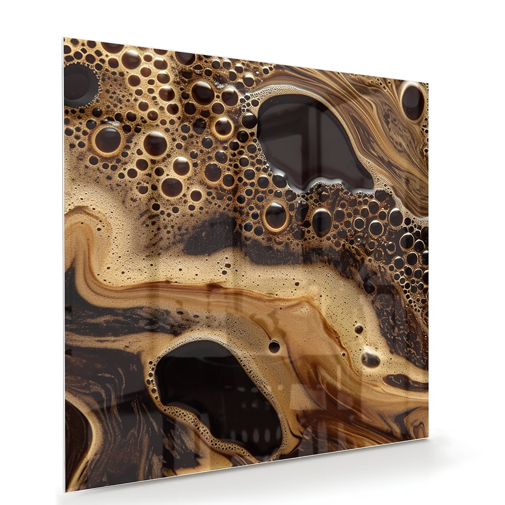 Abstraktes Glasbild in erdigen Farbtönen – Glasbild aus Sicherheitsglas, Größe 100x70